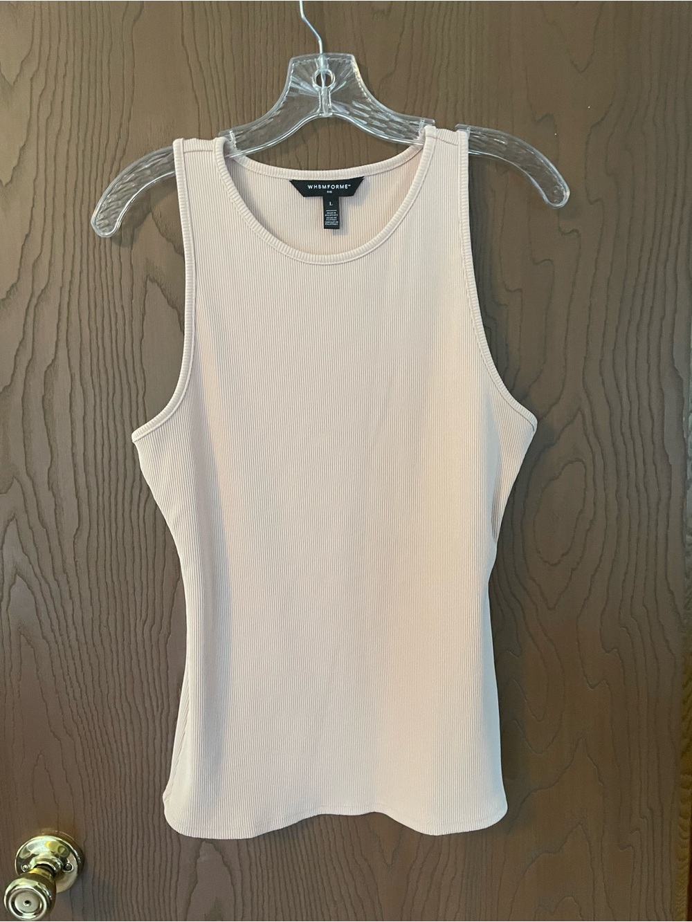 WHBM forme ribbed tank. Pale pink color size XL.